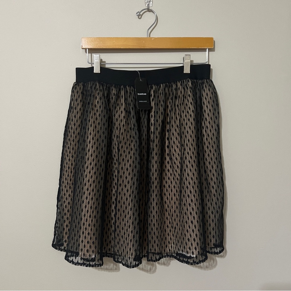 Bebe Black Mesh Skirt